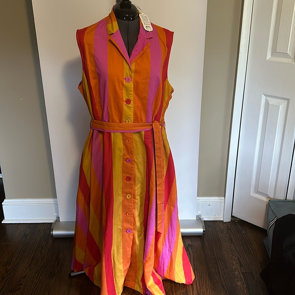 NWT APRIL CORNELL sleeveless summer dress. Size XXL